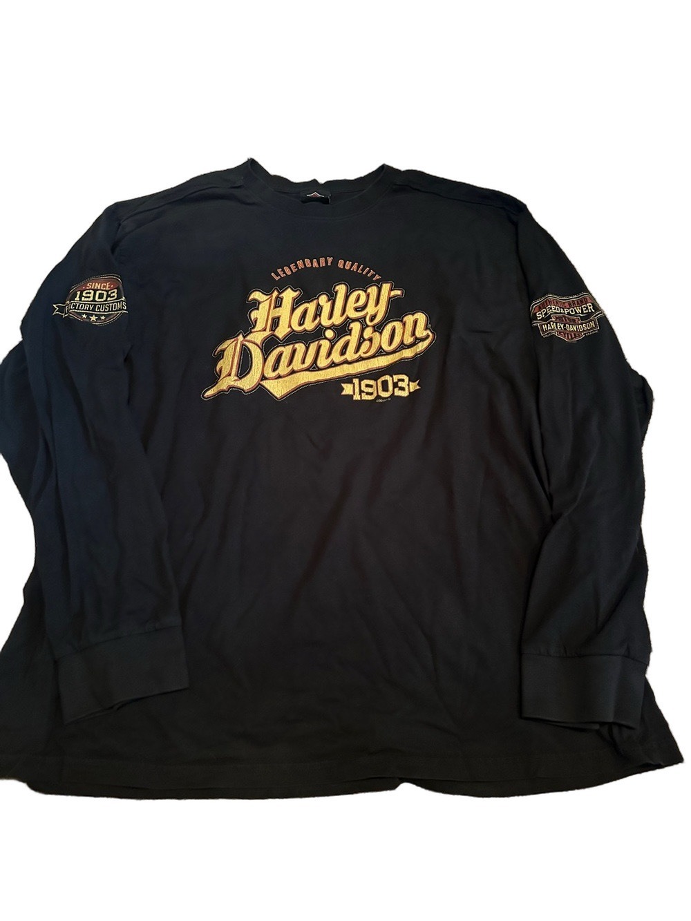 Harley-Davidson Men's Black Long Sleeve Logo Shirt - 1903 Script 3XL